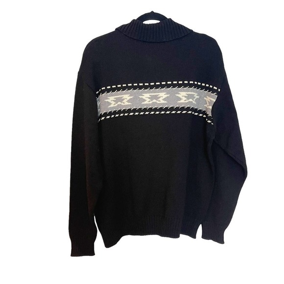 Bogner Quarter Zip Pullover Aztec Print Knit Tricote Sweater Men's Size Medium - Picture 6 of 11